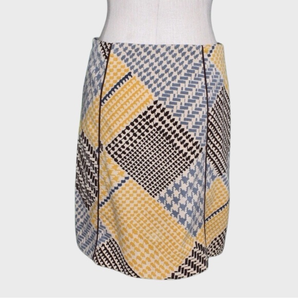 Maeve for Anthropologie Velour Houndstooth Collage A Line Skirt - Picture 3 of 5